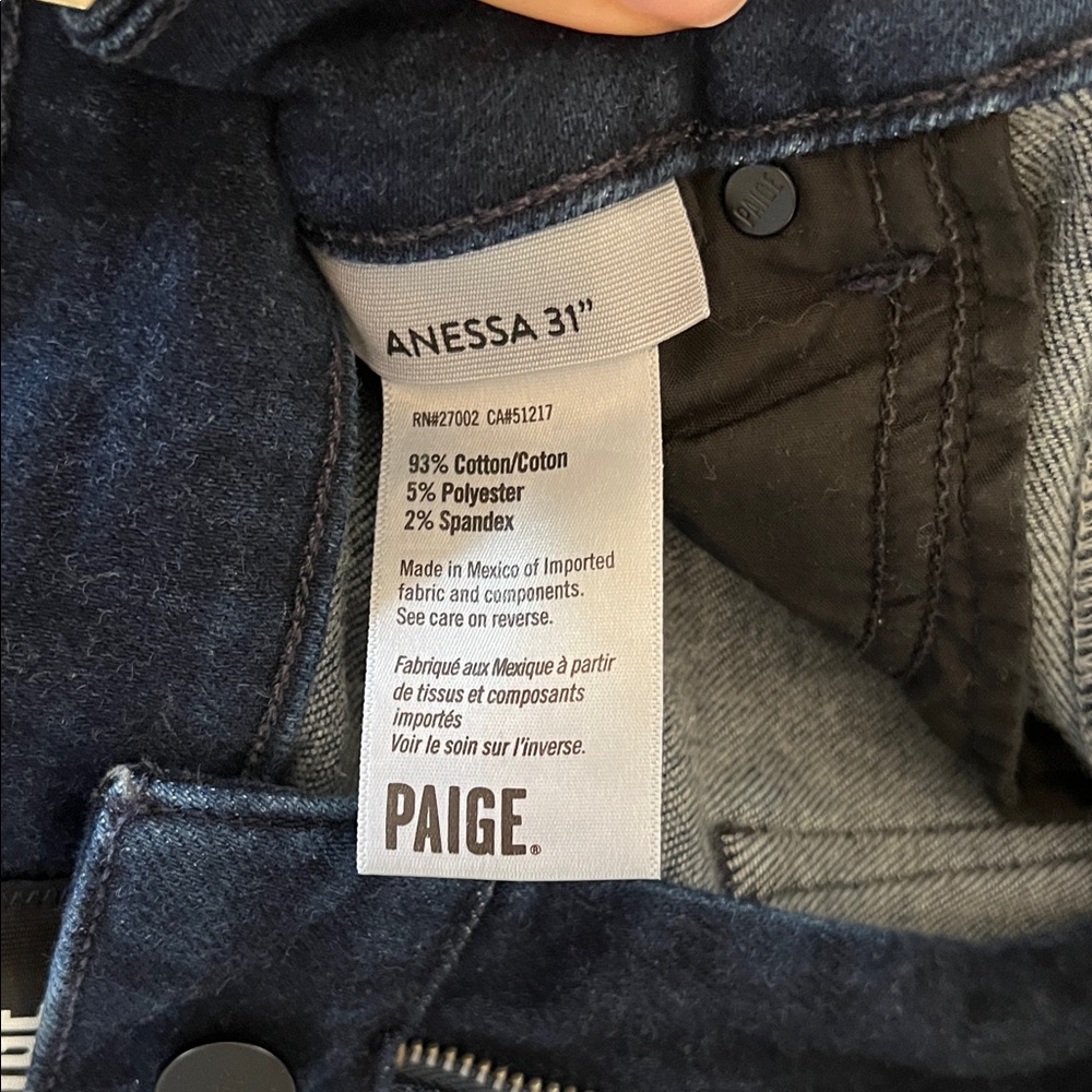 PAIGE Anessa 31 Wide Leg High-Rise Jeans in Deep Indigo - Picture 3 of 7
